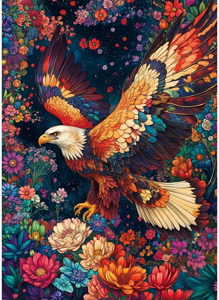 HUADADA Jigsaw Puzzles for Adults 1000 Pieces Colorful Eagle 1000 Piece Jigsaw Puzzles for Adults-The Whole for Women Gifts for Men