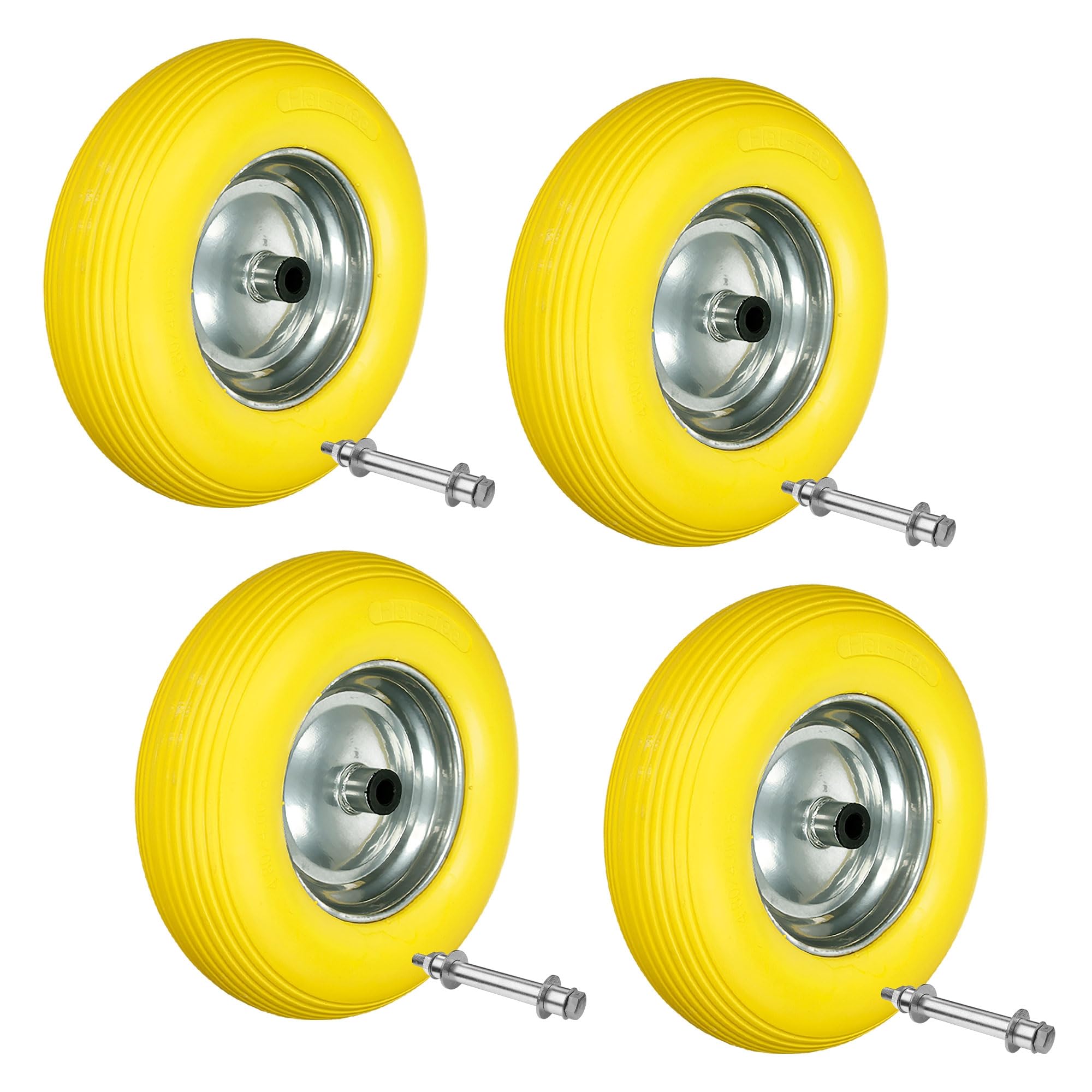 Relaxdays Roue Brouette 4.80/4.00-8 - Caoutchouc Increvable - Jante Acier - Axe Inclus - Capacité 120kg