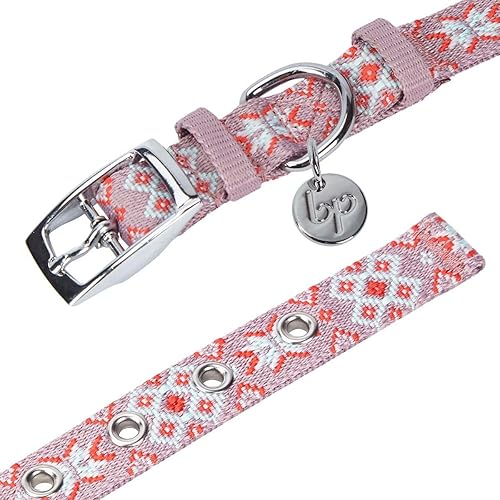Miniatura 5 de Blueberry Pet Collar de perro ajustable trenzado con hebilla de metal, cuello de 9 a 12.5 pulgadas, con 3 patrones, diseño de cardo tribal moderno