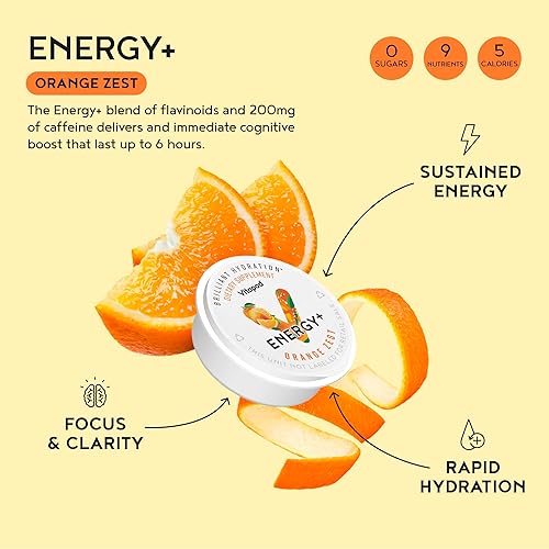 Miniatura 2 de Vitapod Energy+ Orange Rest  Mezcla saludable de bebidas energéticas de cafeína  30 cápsulas  Electrolitos, antioxidantes, vitamina D, A, E, C