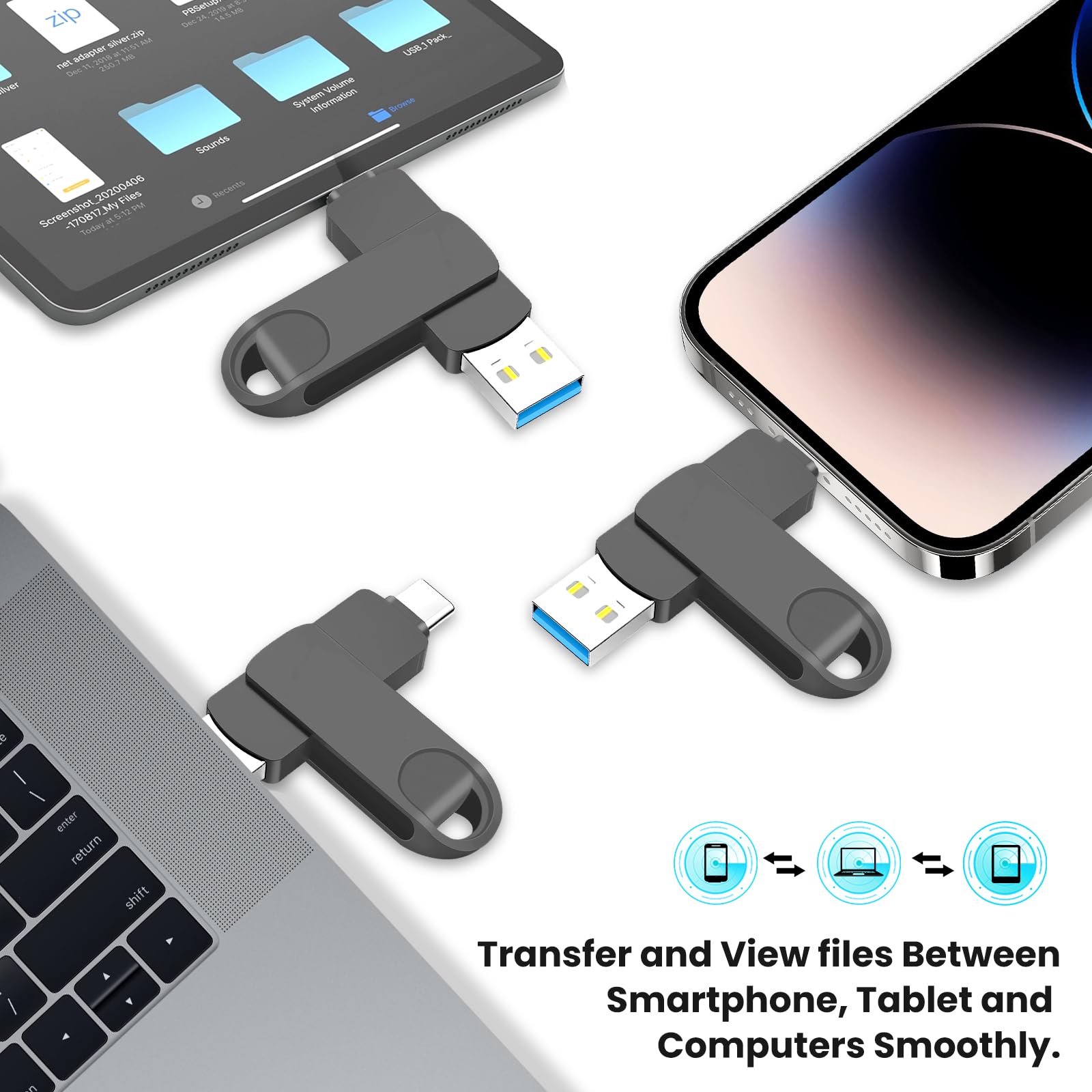 belastik Chiavetta USB C 512 GB - Pendrive USB C & USB A ad Alta Velocità Pennetta USB Tipo C Pen Drive USB 3.0 512GB di Grande Capacità 2 in 1 OTG Penna USB per Computer, Tablet, Smartphone