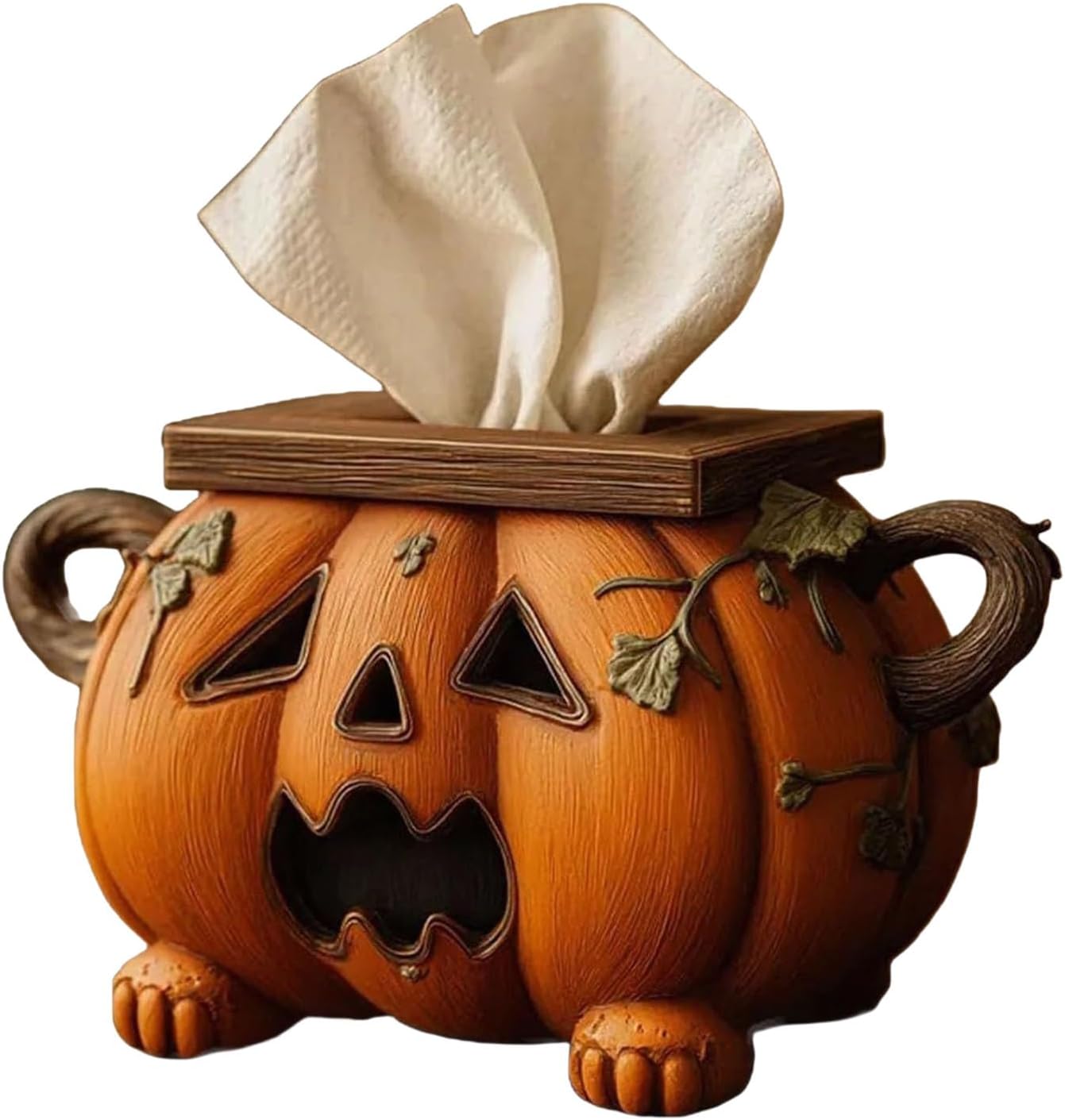 Halloween Pumpkin Tissue Box Organiser for Home Party Decoration Construction Napkin Dispenser Kitchen Countertop Decoration