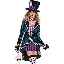 Women's 5 PC Delightful Mad Hatter Costume Women