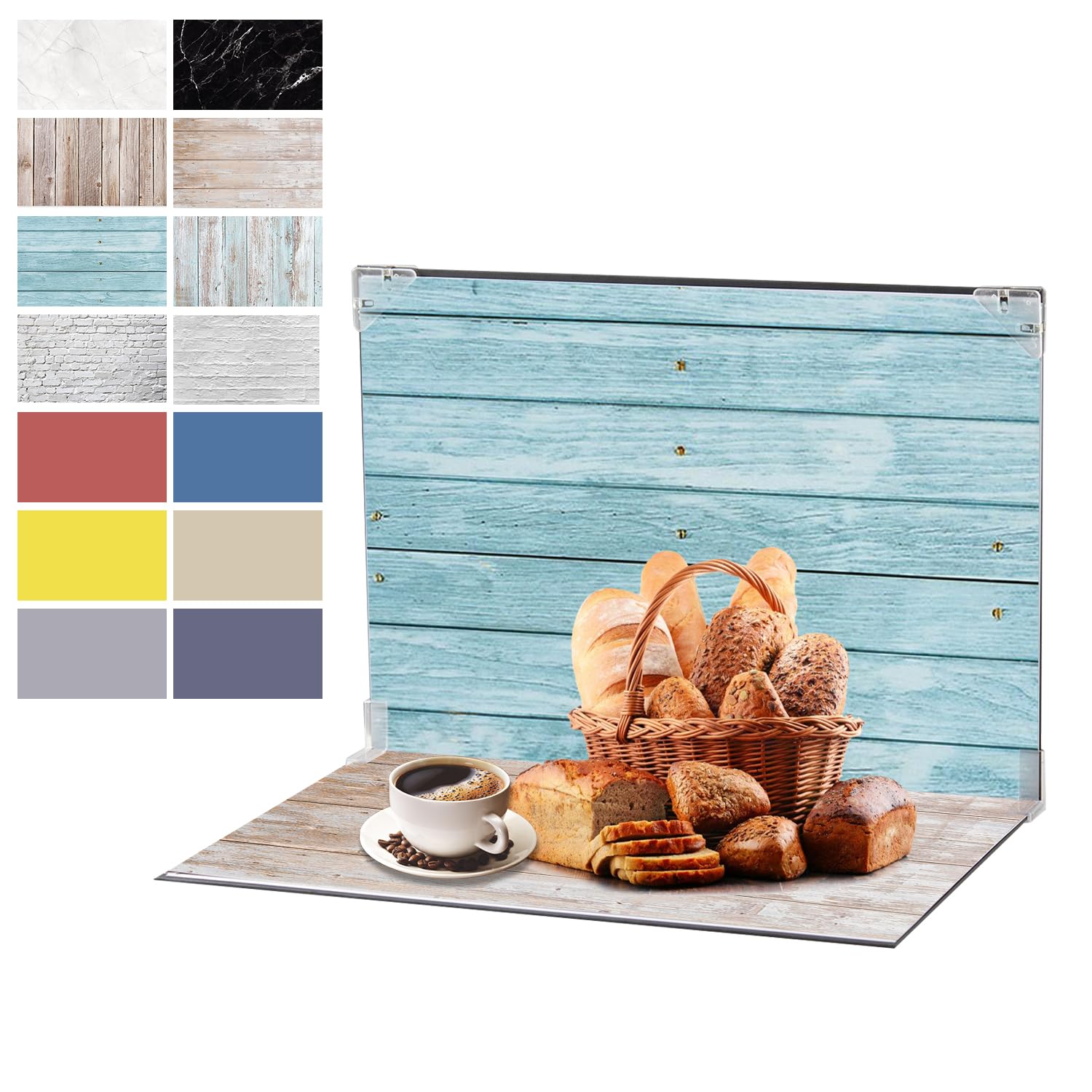 Photo Backdrop Board 7pcs 14patterns Small Product Food Photography Double-Sided Table Top Backdrop Kit Flat Lay Props for Jewelry and Cosmetics(