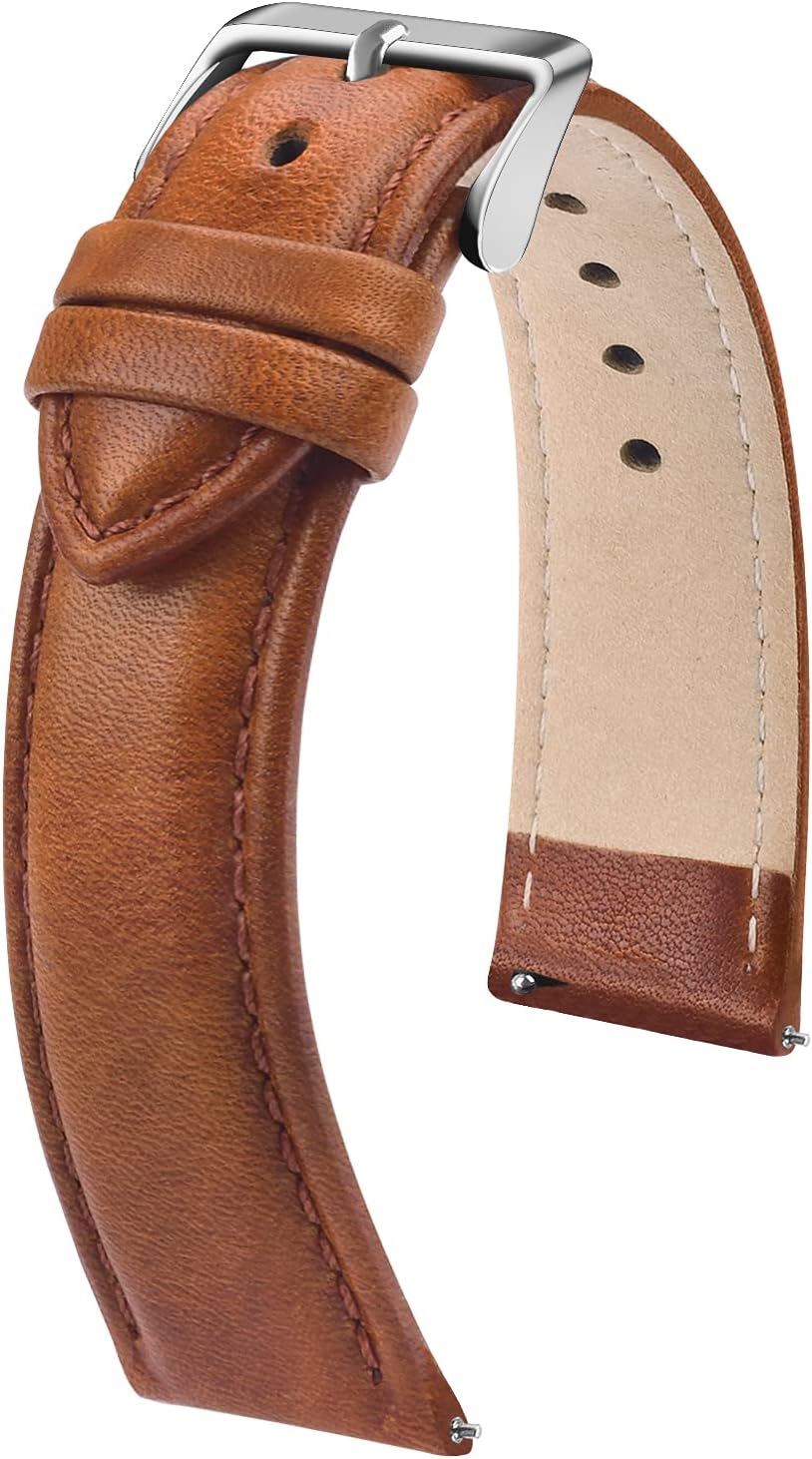 Watch Band, Quick Release Leather Watch Strap for Men Women, Replacement Bands Width 12mm 14mm 16mm 18mm 19mm 20mm 21mm 22mm 24mm