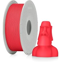 Bambu Lab PLA Matte Filament 1.75mm 1kg Spool - PLA 3D Printer Filament, Smooth Finish, Low Warp, Easy to Print, Compatible with Bambu Lab & Most FDM 3D Printers - Matte Scarlet Red 11200 - Spool