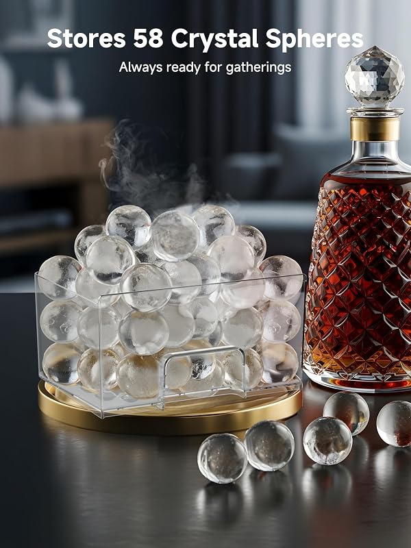 2" Clear Sphere Ice Maker with Clearcore Technology, 4 Ice Balls in 38 Mins, 150 Daily Output, Countertop Ice Ball Maker with Automatic Water Supply & Self-Cleaning, Ideal for Whiskey & Bourbon by ICEVIVAL - Image 11