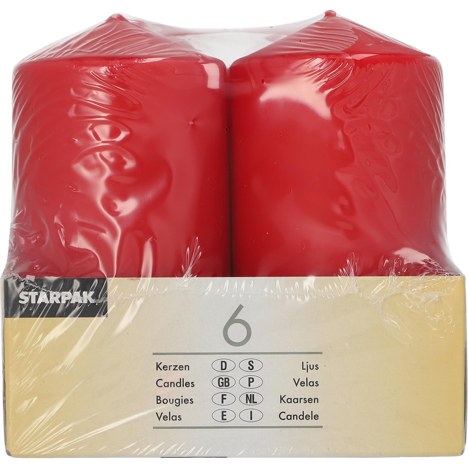 6 Stumpenkerzen Ø 60 mm · 115 mm rot (4 x 6 = 24 Stück)