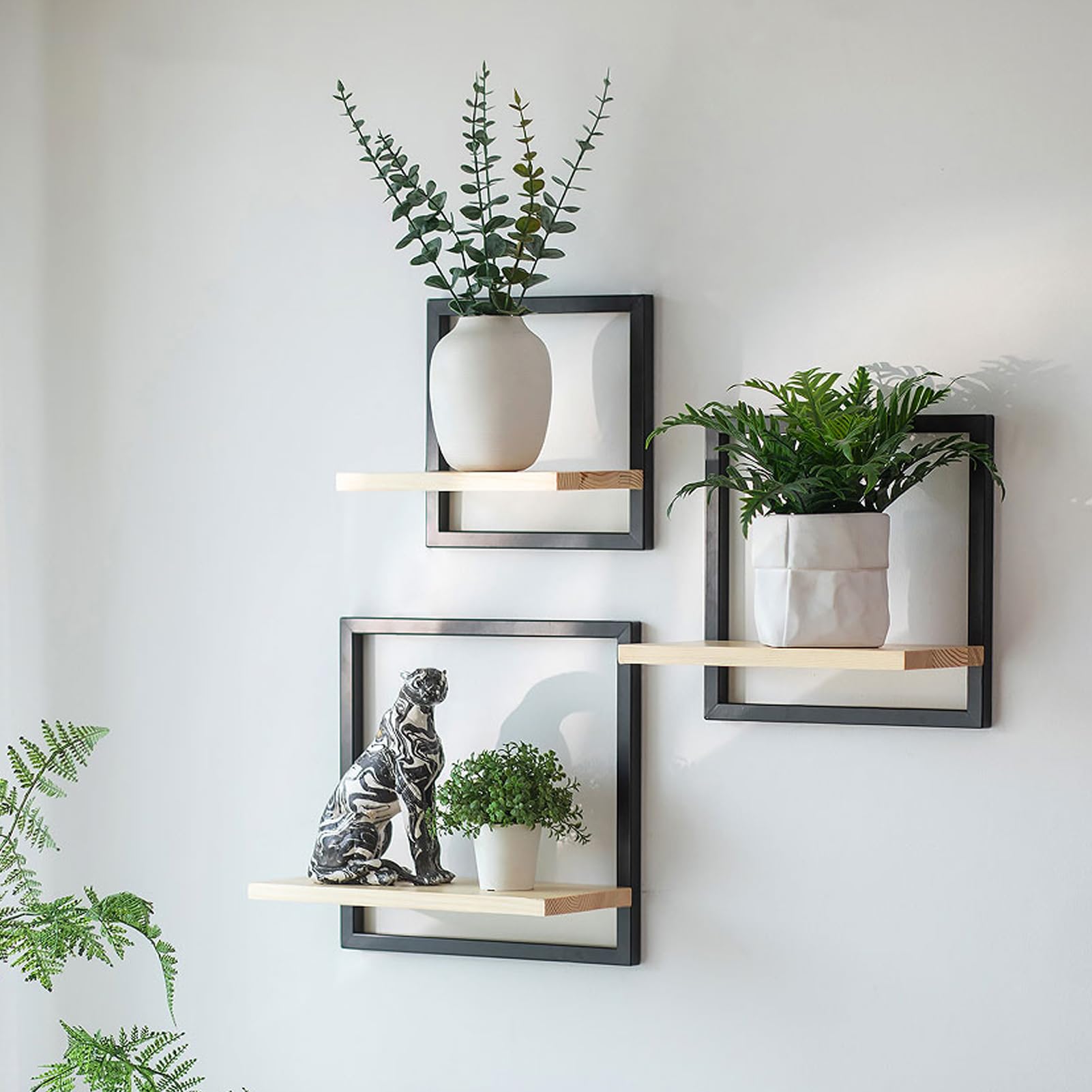 Mensola A Muro Invisibile In Metallo Nero 30x12x3,5 Cm – Scaffale Galleggiante Per Cucina Bagno Camera