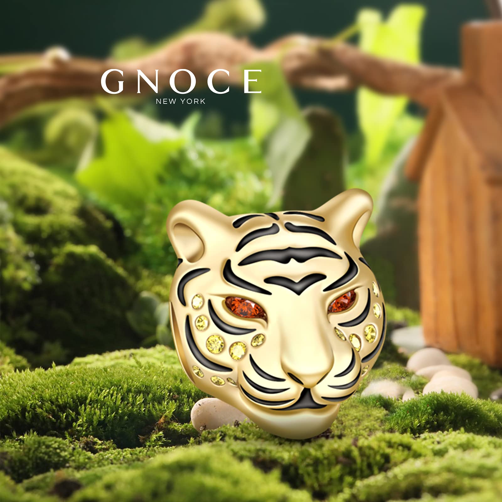 GNOCE Charm-Anhänger mit Tierkopf, 925er-Sterlingsilber, passend für alle Armbänder, Halsketten, Geschenke für Tierliebhaber