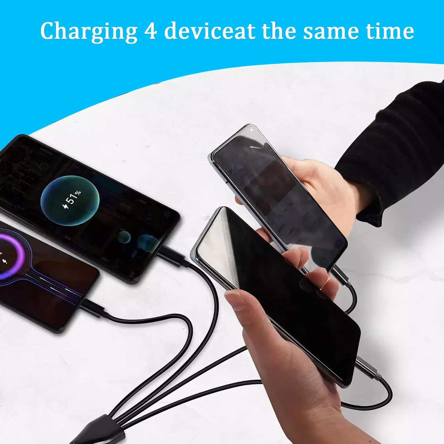 USB C Splitter Cable, 4 in 1 Charging Cables for Multiple Devices image 4