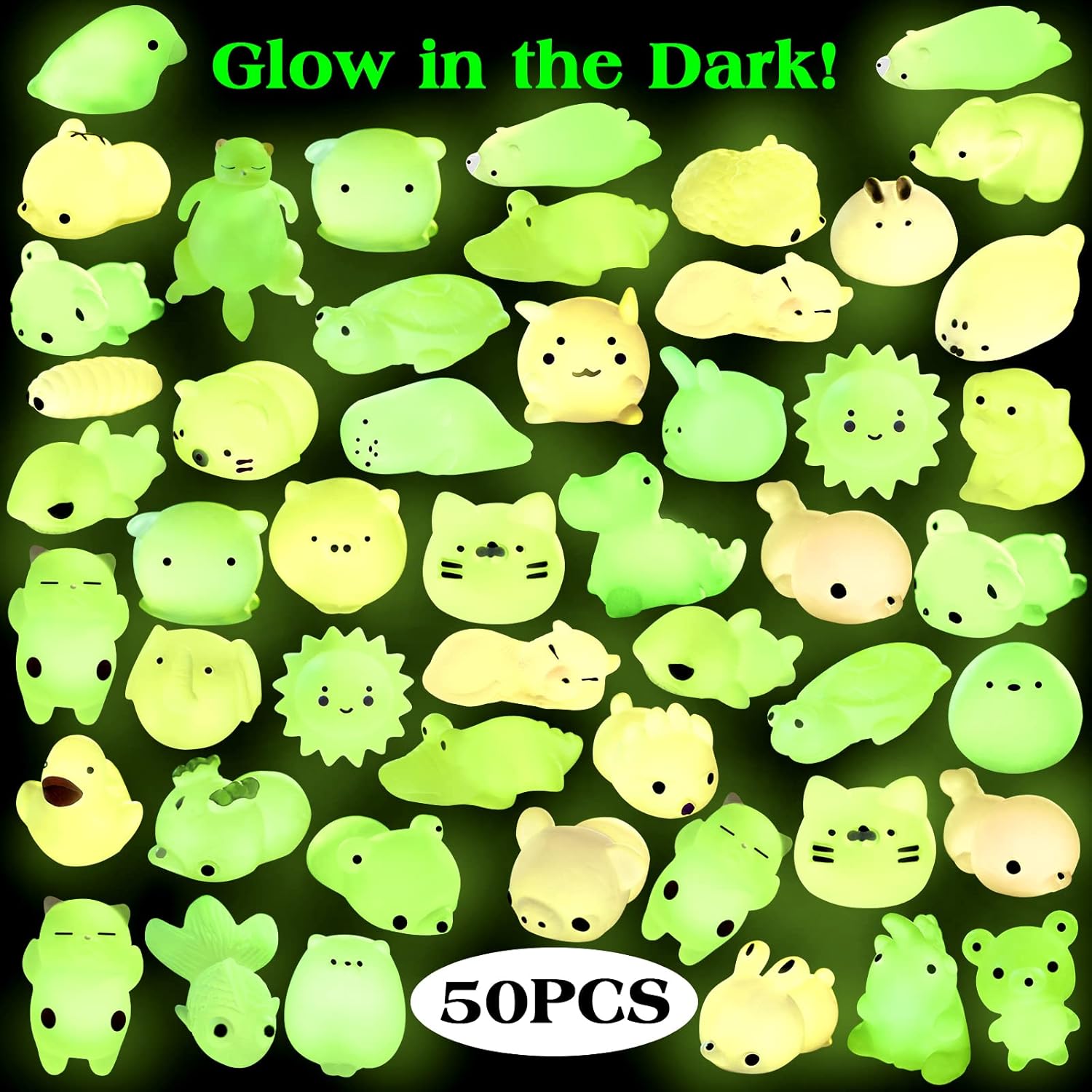 Outee 50 Pcs Mochi Squishies Toys Mini Squishies Mochi