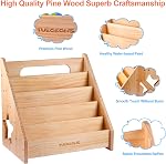 Toddler Bookshelf for Kids,Organize Your Little One's Reading Adventure with Our Natural Wood Kids Bookshelf - Perfect for Ages 1-5! (Wood)