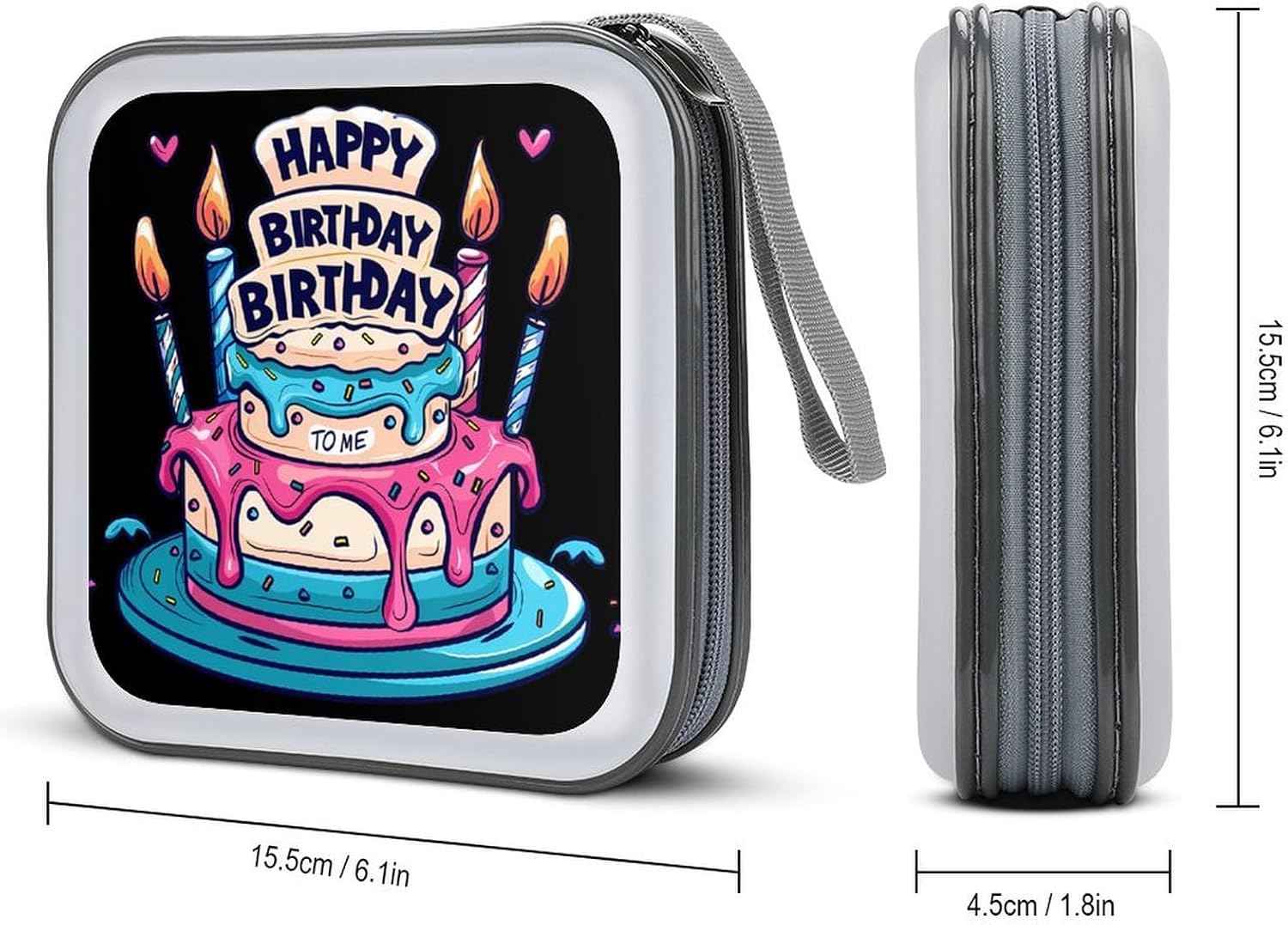 Happy Birthday to Me CD Cases DVD Holder Storage Box Plastic Protection Case for Car Home Office Travel image 2