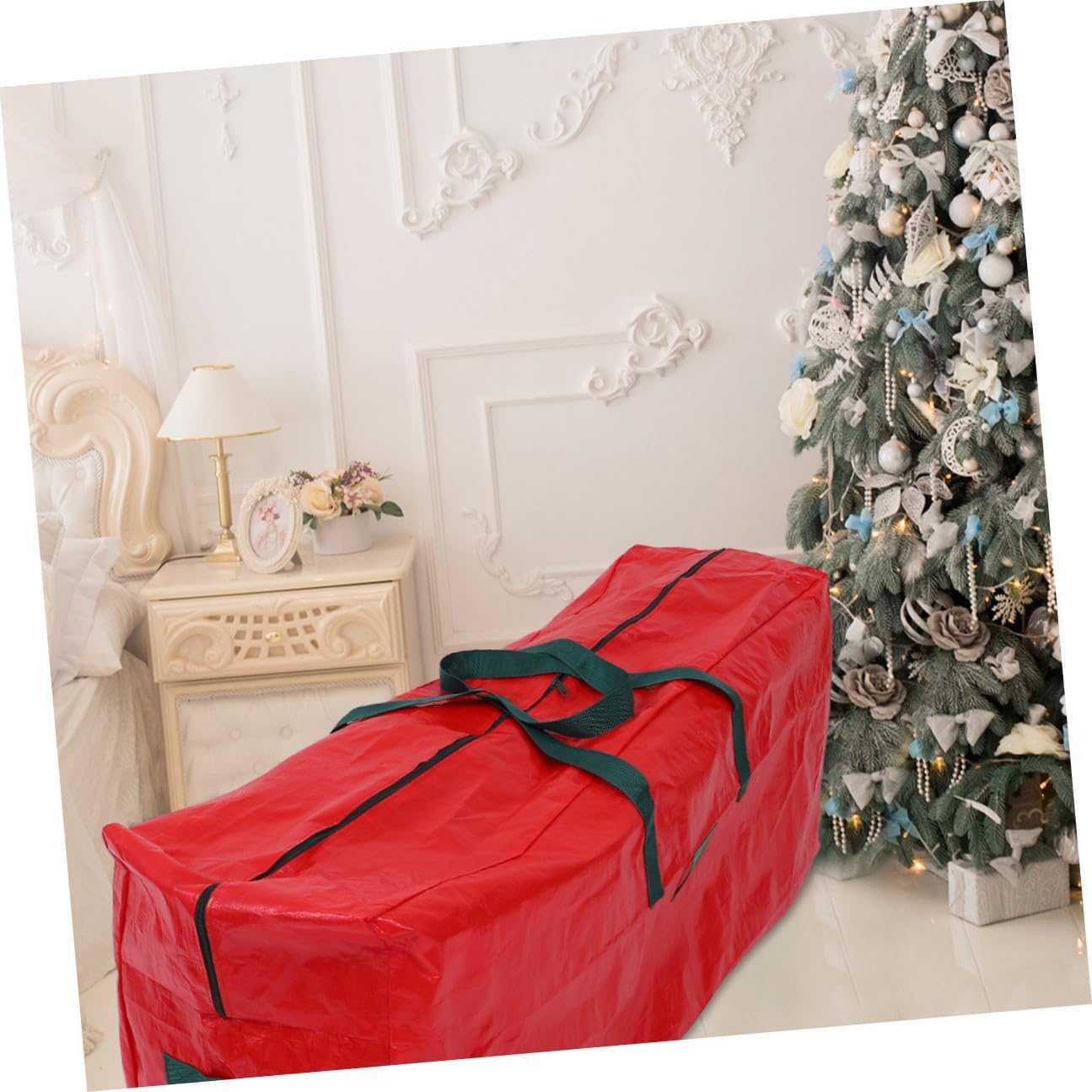 Christmas Tree Storage Bag Large 135x34x68cm Red Dustproof Holiday Tree Container with Handles for Home Organization and Xmas Decoration Storage