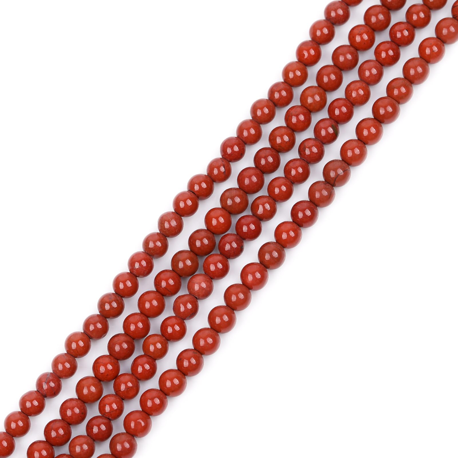 GEM-Inside Natural 3mm Red Jasper Round Gemstone Semi Precious Loose Beads for Jewellery Making 15'' โ image 1