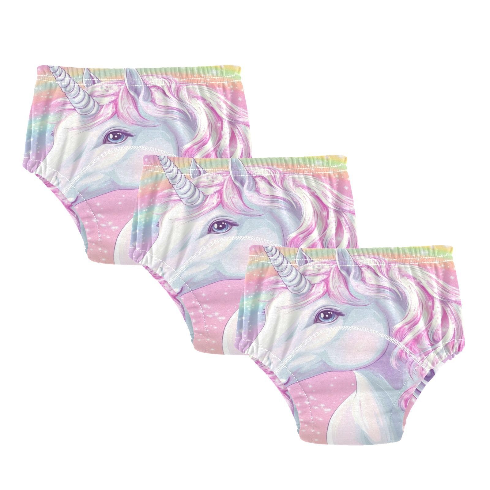 Coikll Cute Rainbow Horse Toddler Training Underwear Waterproof Baby Pee Pants -4T