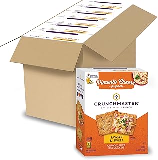 Crunchmaster Gluten-Free Multi-Grain Pimento Cheese Crackers, 3.54 oz. Bag in Box (Pack of 6)