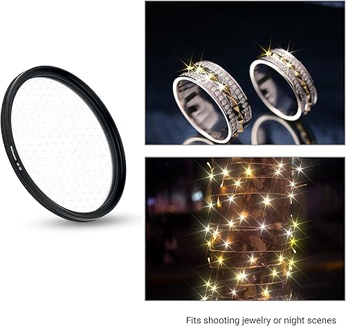 Miniatura 7 de PROfezzion Kit de filtro de estrella de 2.165 in, 3 piezas (4 puntos, 6 puntos, 8 puntos) filtro Starburst ajustable para Nikon D5600 D3500Sony A7