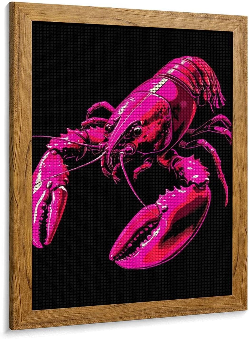 Cool Lobster Diamond 5D Painting Kits with Frame DIY Full Round Drill Gem Art Crafts for Home Wall Decor 16 X 20in Yellow Wood 40 * 50cm