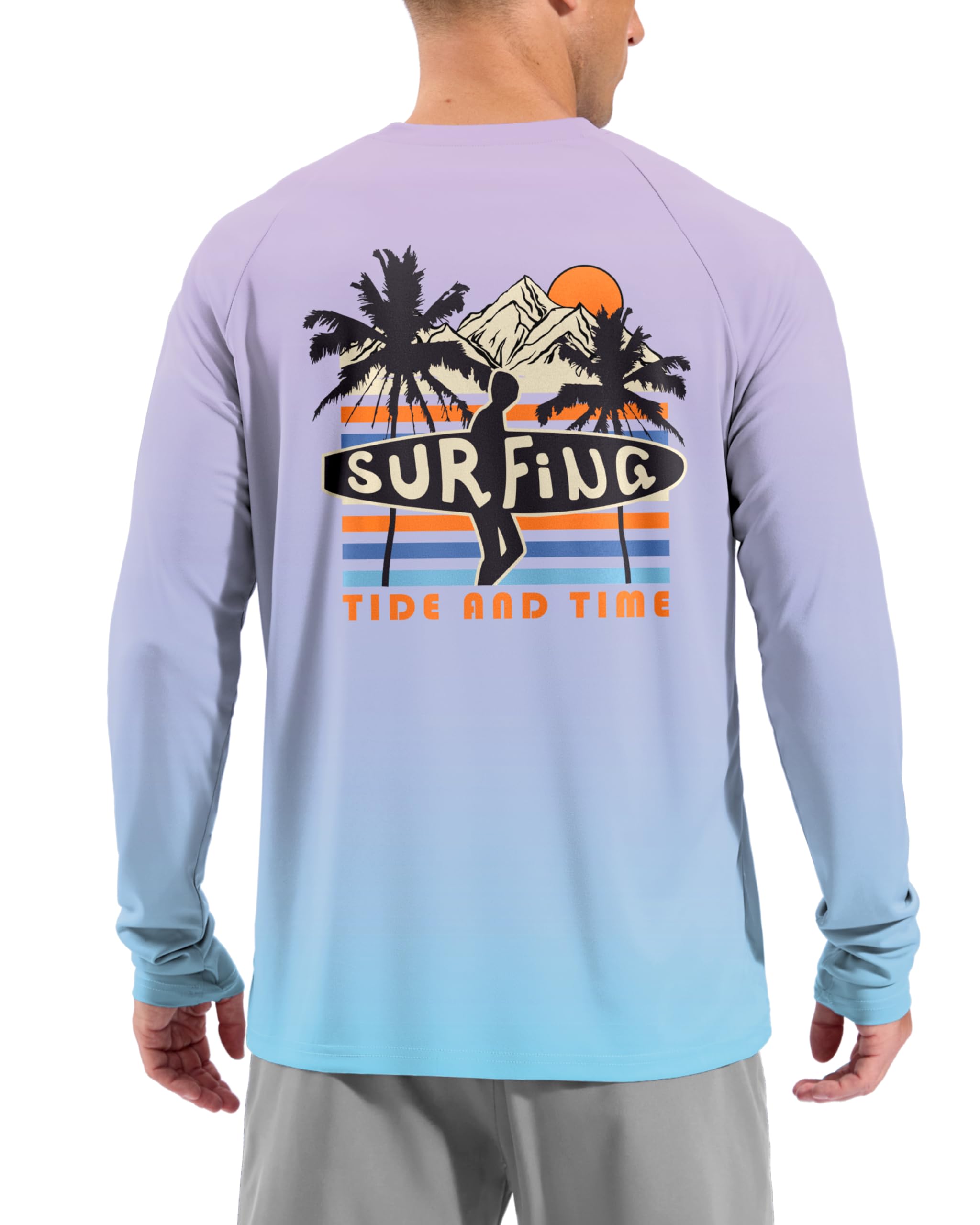 Men's Sun Protection Shirts UPF 50+ Rash Guard for Men Swim Long Sleeve Hiking Fishing Athletic Workout Shirt