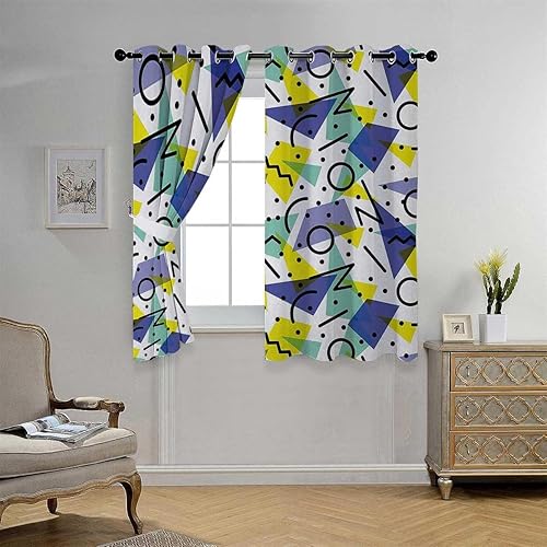 Miniatura 2 de Cortinas para Sala Elegantes Modernas Modernas Puertas de acordeón plegables cortas con ojales para armarios, cortinas bohemias de 85 pulgadas de