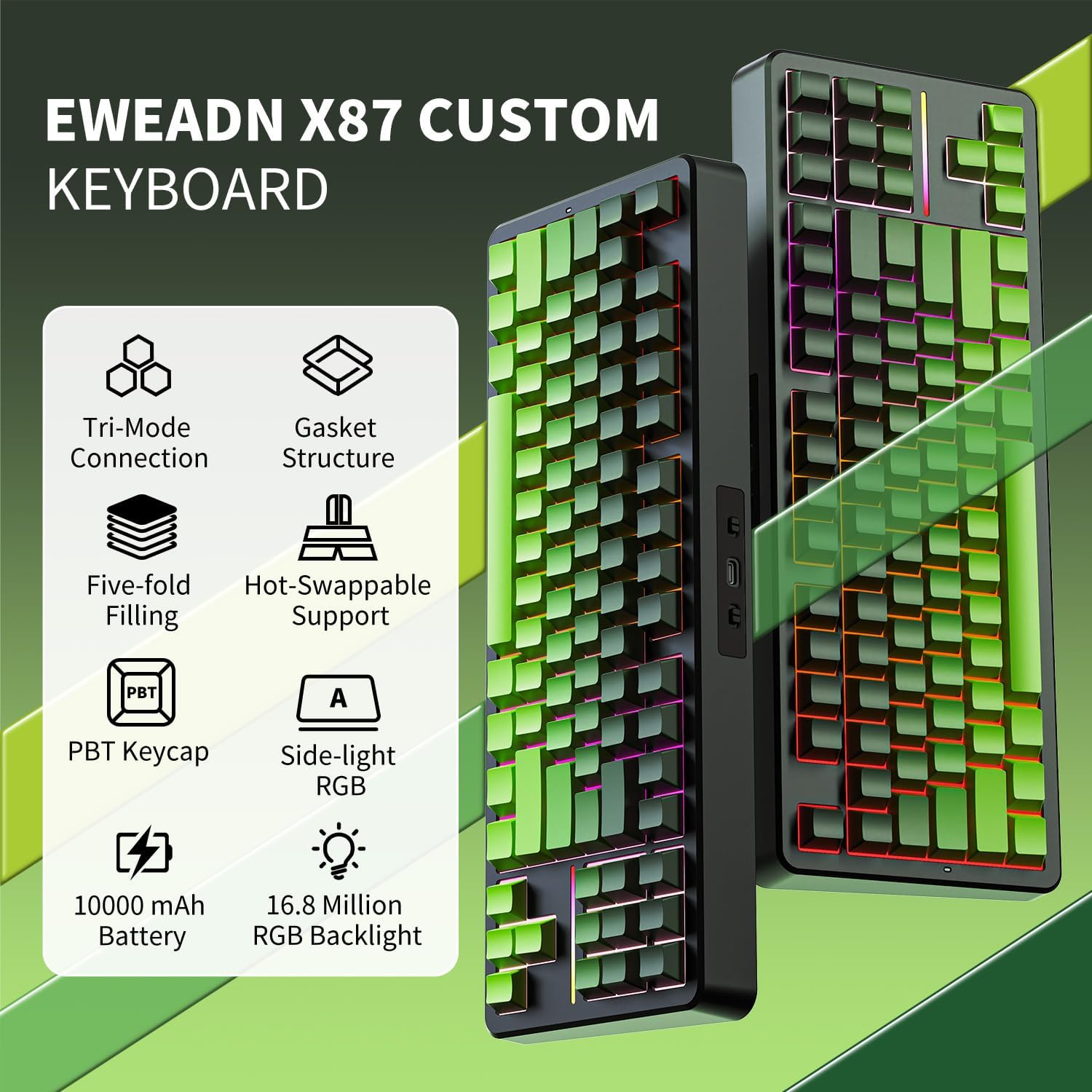 EWEADN X87 Custom Keyboard Features Overview