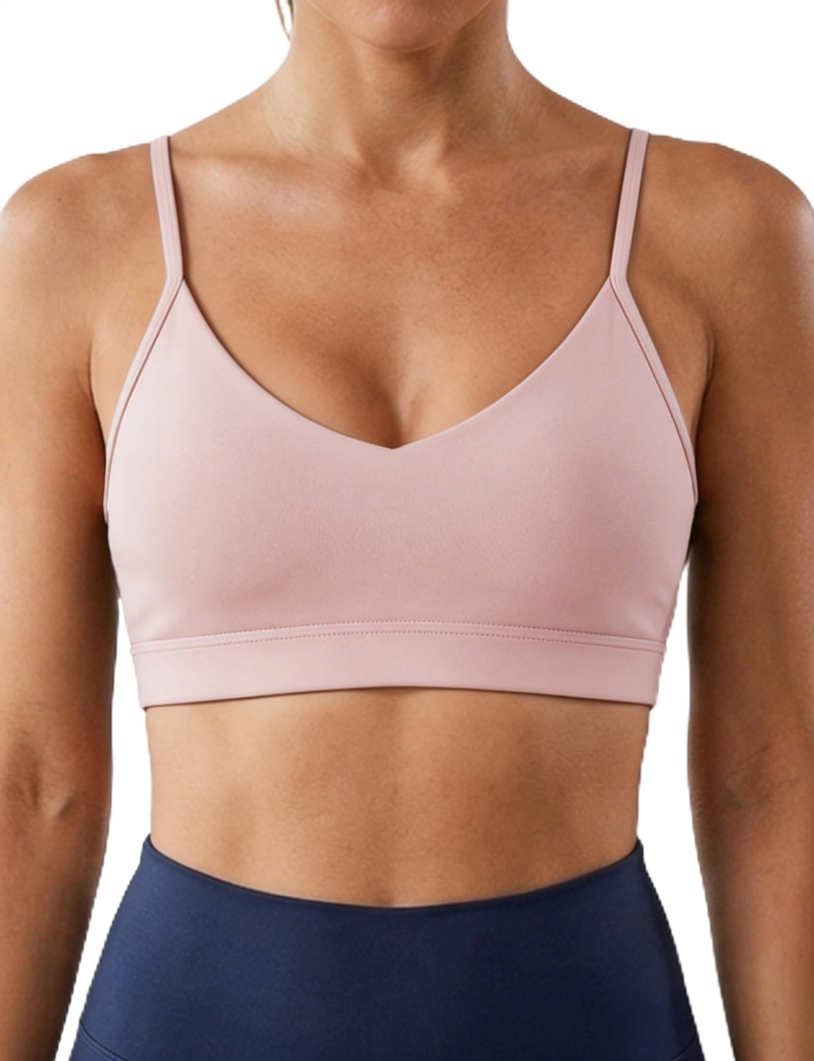 Buauty Sports Bras for Women Criss Cross Back Medium Support Yoga Wireless Padded Bra with Removable Cups Racerback Bra 4 Gym