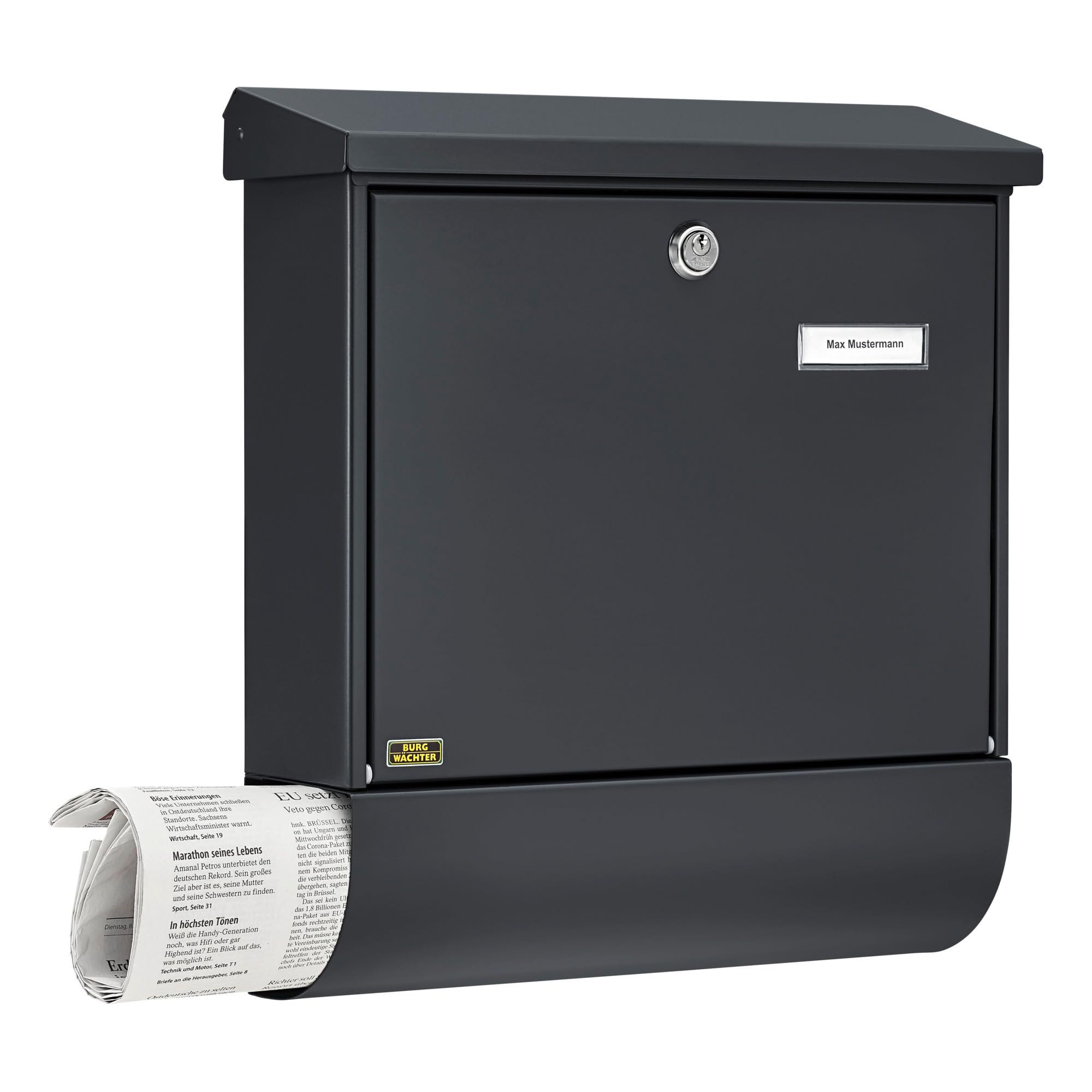 Burg-Wächter Vario 86720 Si Steel Mailbox Set With Newspaper Box - Silver, Made In Germany - View #13