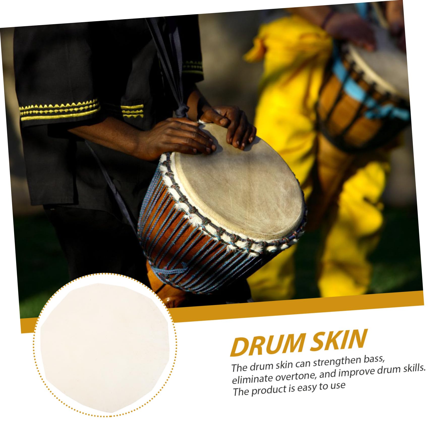 2 Piezas Parches de Cuero Duradero Accesorios para Instrumentos Musicales Reemplazos de Percusión Reduce Vibración Mejora Técnica Drummers Práctica