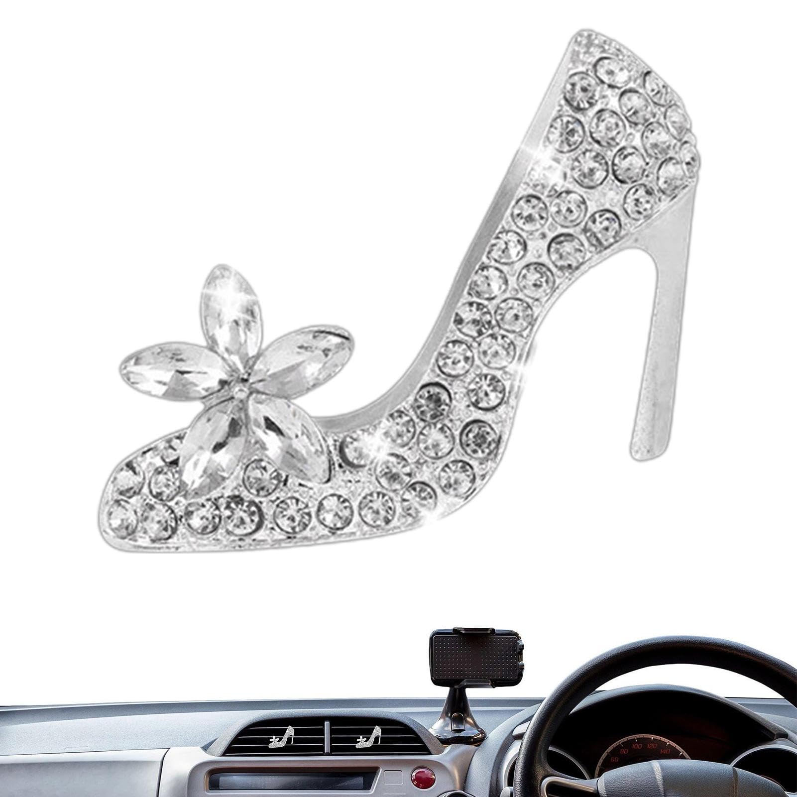 4 clip per bocchetta dell'aria dell'auto con strass e cristalli