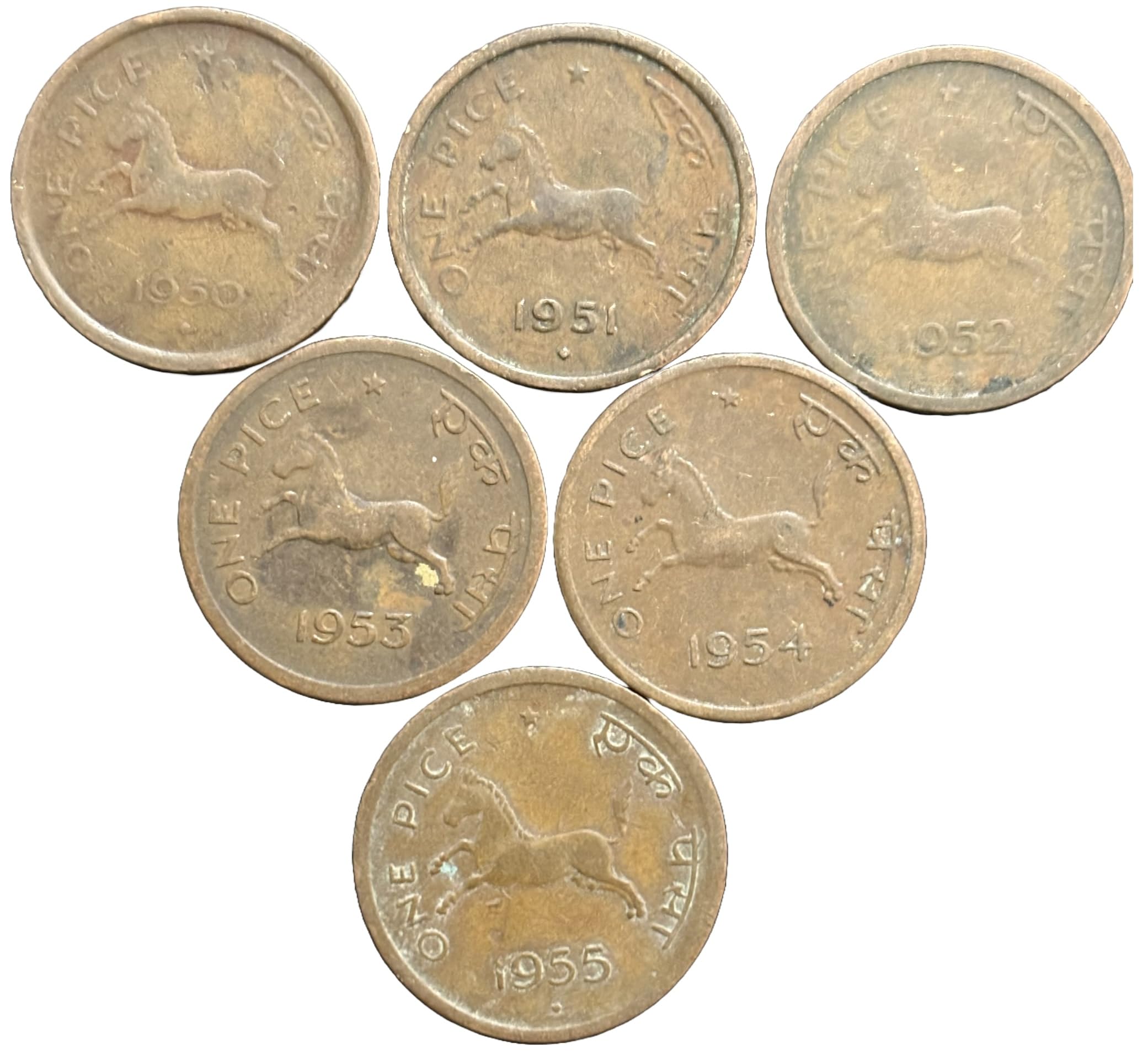 India One Pice Horse Coins Collection, Complete Set 1950-1955, 6 Pieces,  Vintage Currency : Amazon.in: Toys & Games