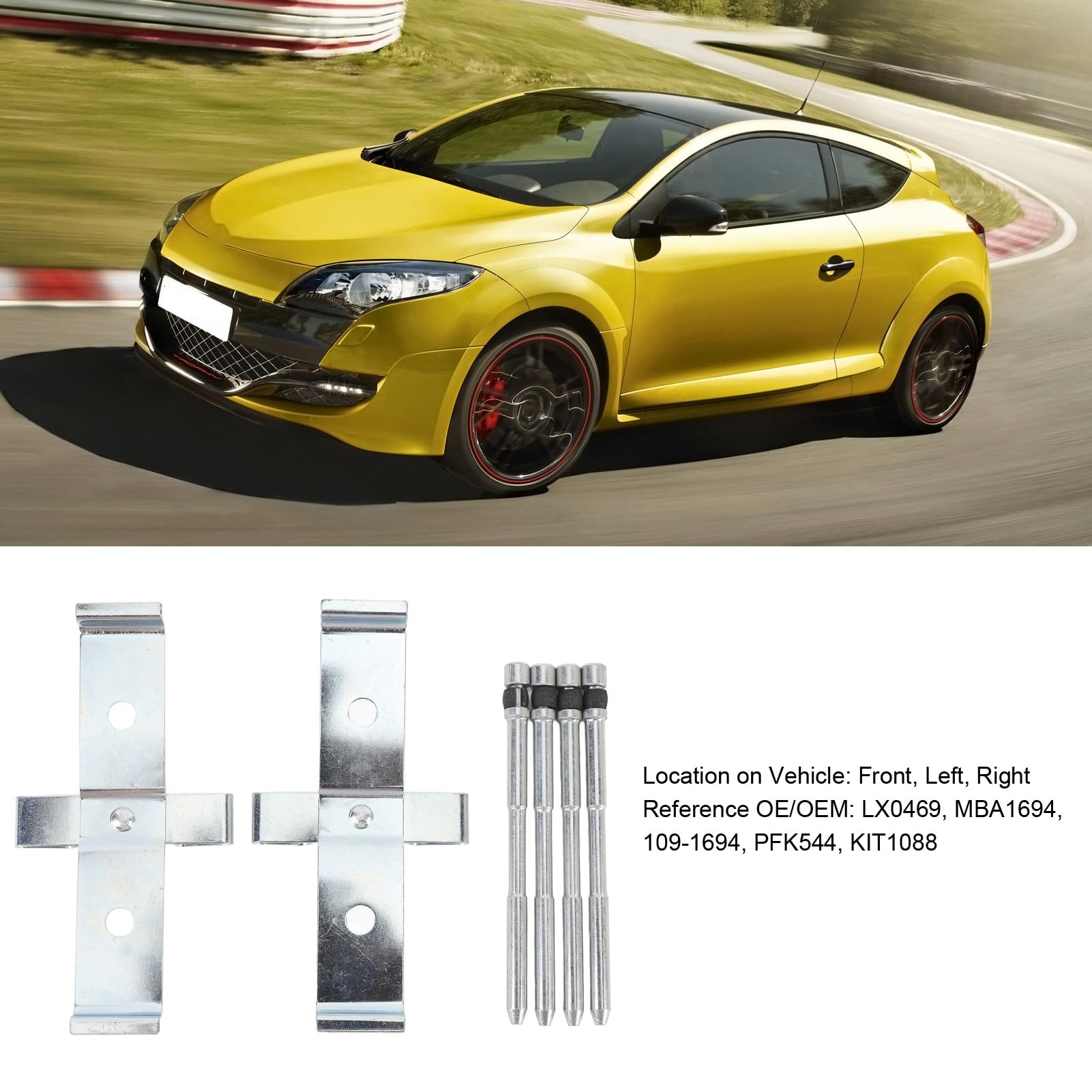 SIXRUN Kit Hardware Pinza Freno a Disco Anteriore Kit Perni Pastiglie Freno LX0469 per RS 250 265 275 SPORT Dal 2008 Al 2022 con Struttura in Metallo Vestibilità