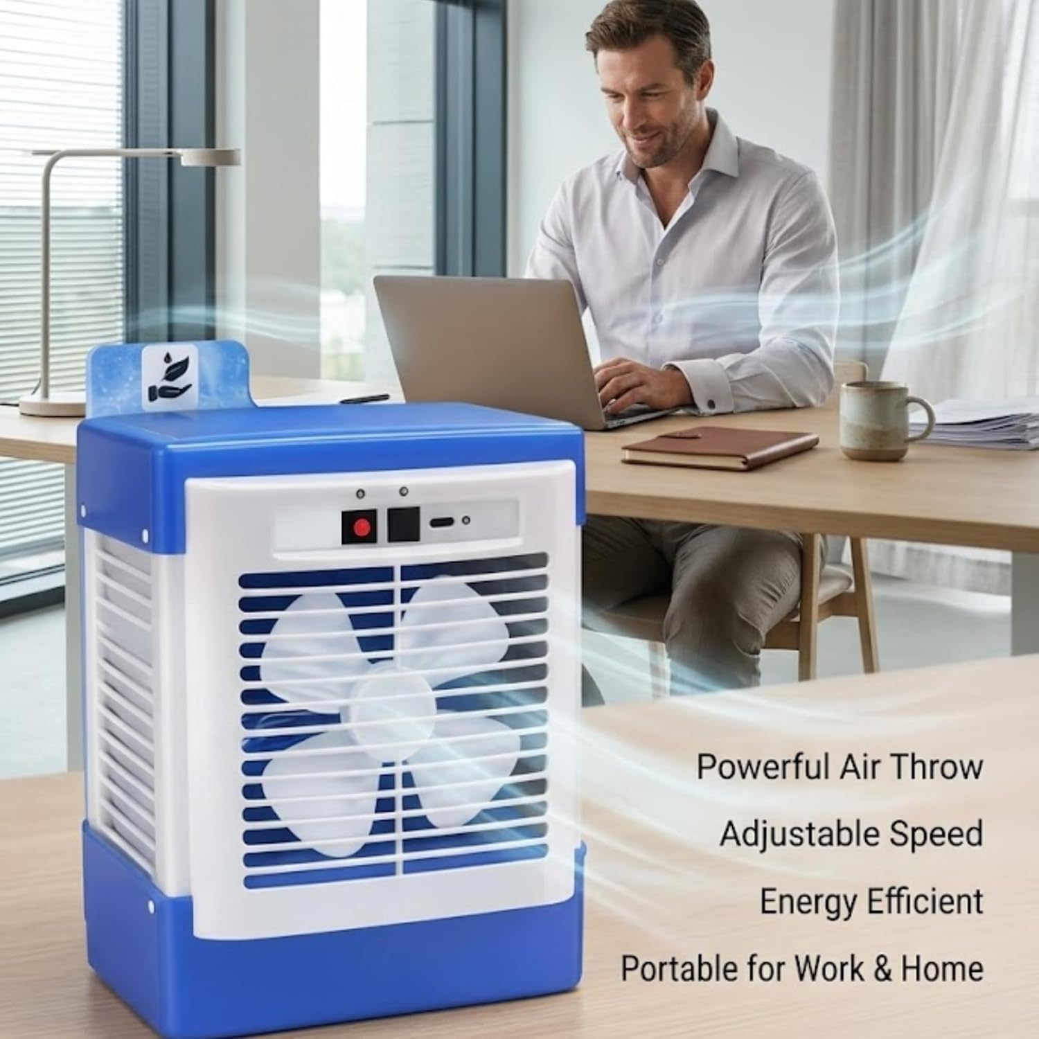 Drumstone (Cooling 2+2 Year Warranty) Large Desert Air Cooler Portable Room Cooling Fan with High Capacity Tank Powerful Air Throw for Home Office Summer Cooling 2026 Model MULTICOLOR 1