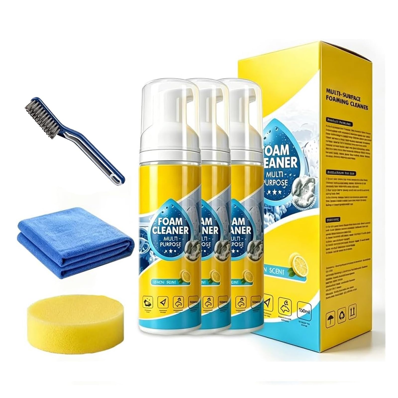 4-in-1-Multi-Enzym-Schaumreiniger, Schaumreiniger, Mehrzweck-Tiefenreinigung, leistungsstarker und vielseitiger Auto-Innenraum-Schaum-Sprühreiniger for Auto, Sofa, Küche, Badezimmer(3)