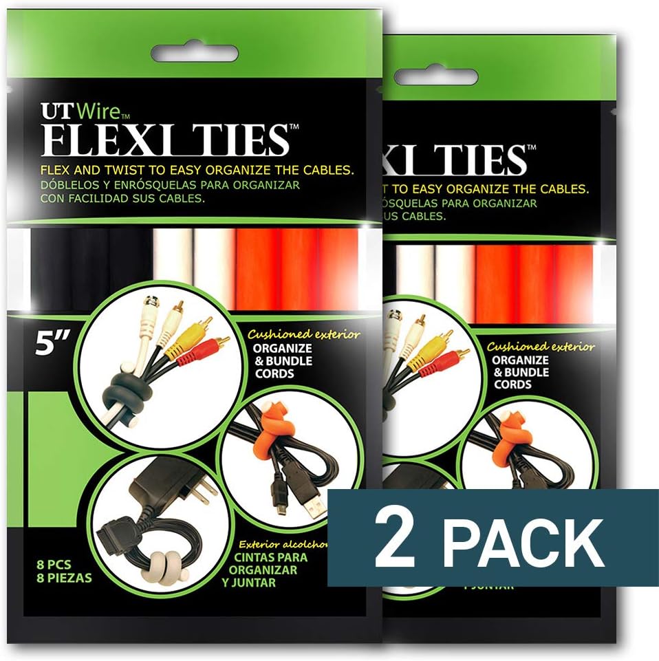 UT Wire 5" Flexi Ties Cable Wrap (Orange/Gray/Black) 16
