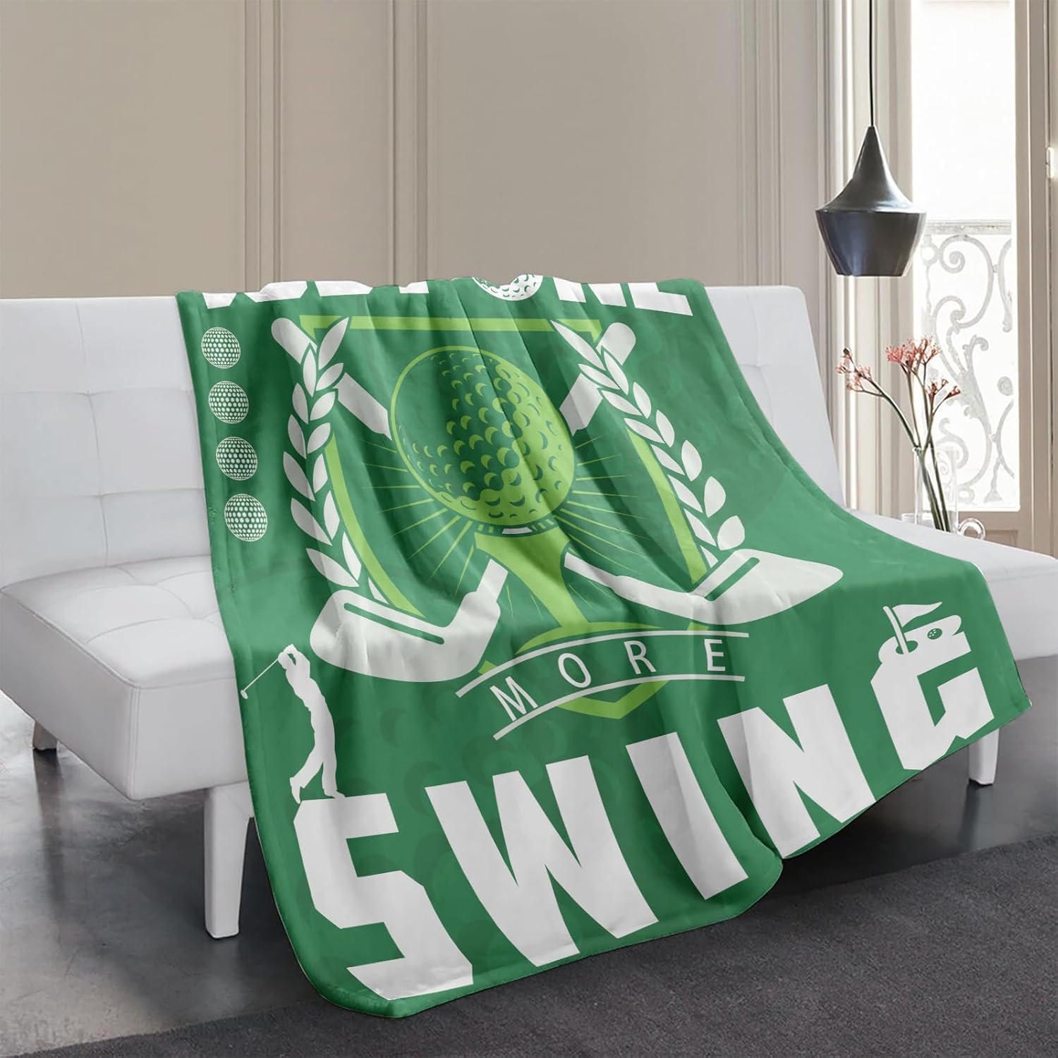Funny Golf Throw Blanket, Green Golfer Decor for Couch & Sofa – Gift for Golfers, Men & Women, Birthday Christmas Father’s Day Mother’s Day, Man Cave Accent, 50'' x 60'' Cozy Throw - Image 3