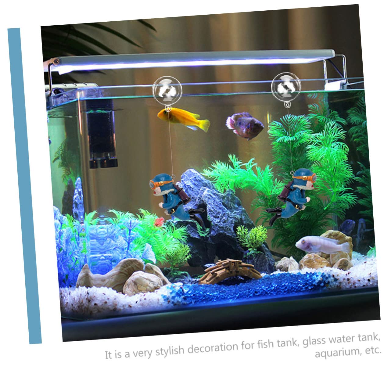 FOMIYES Lot De 4 Figurines De Plongeurs Flottants Décoratifs pour Aquarium Adorables Accessoires en Résine 2 Pièces X 4