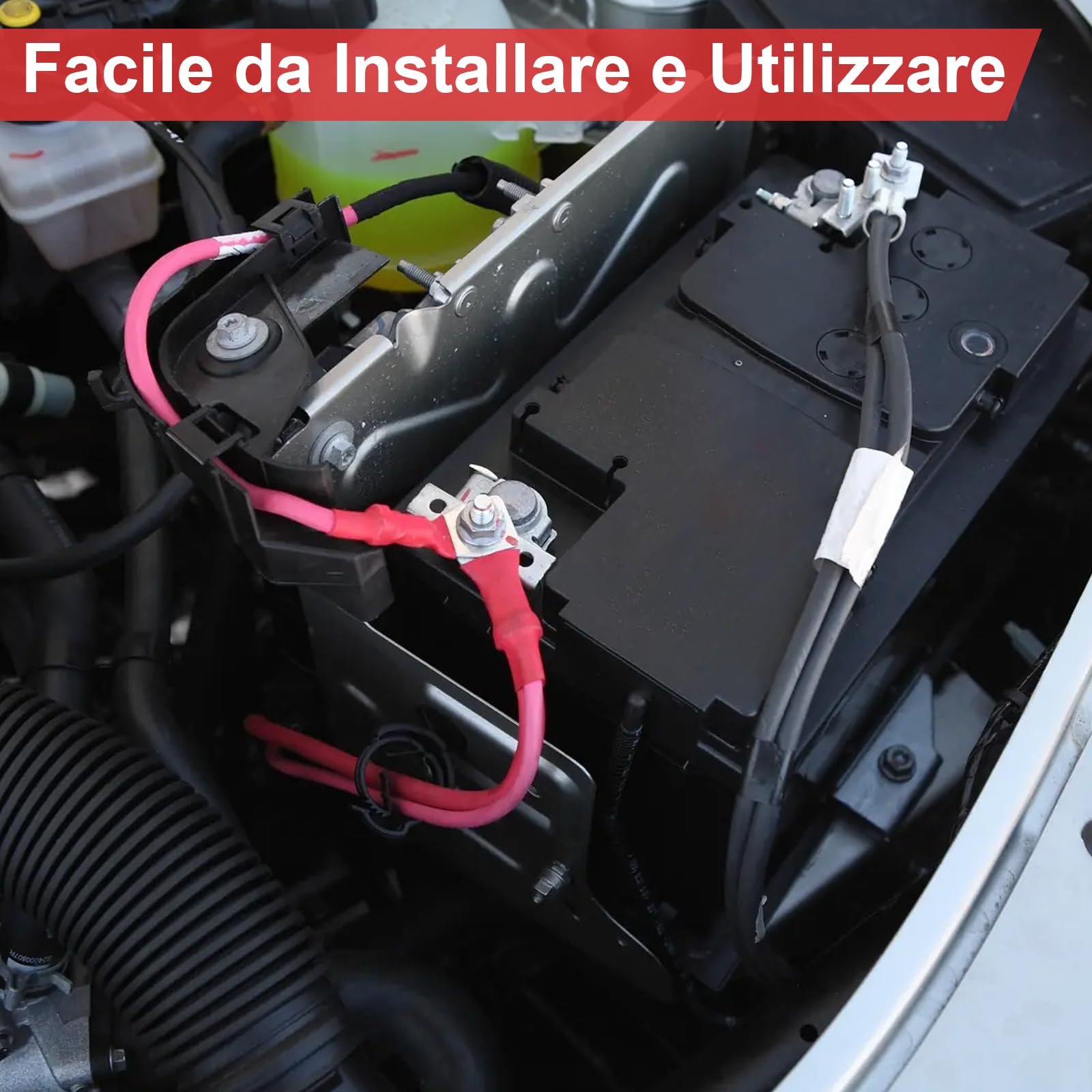 Cavi Batteria Auto 35mm2, Cavo Auto Batteria 2AWG 100cm, Filo di Rame Senza Ossigeno, Corrente Massima 150A, Tensione Nominale 450V, 35mm² Cavi Batteria Camper 12V 24V