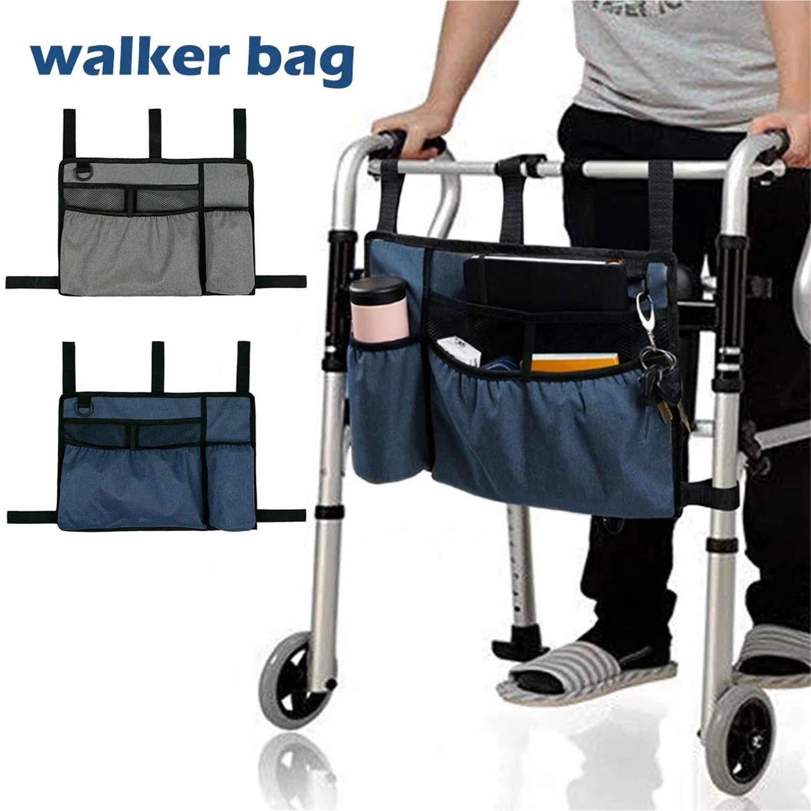 Bolsa Para Silla De Ruedas Bolsa for andador con portavasos, bolsa organizadora for almacenamiento de sillas de ruedas, bolsa de almacenamiento plegable for personas mayores con discapacidad Para Sill