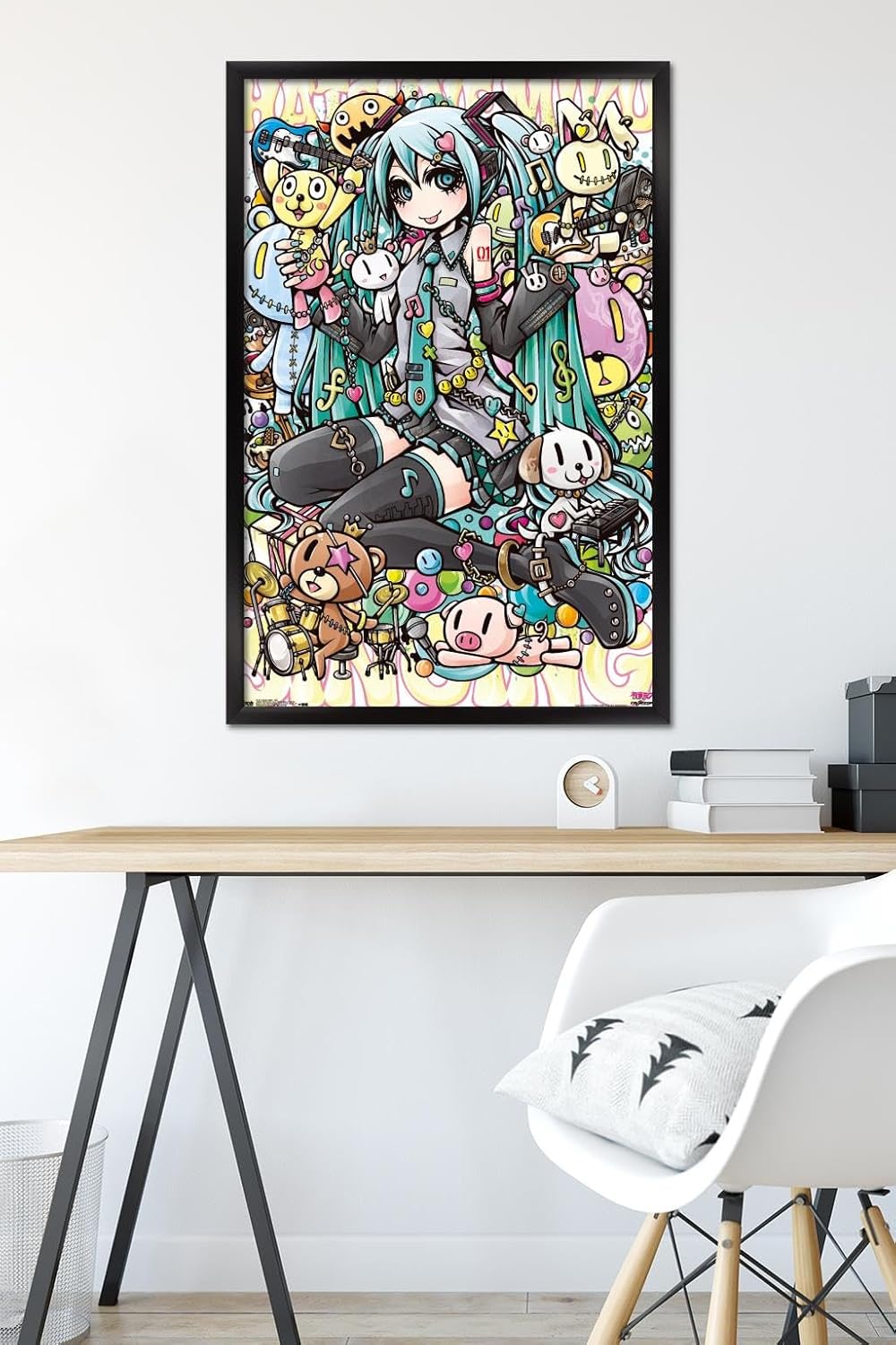 Trends International Hatsune Miku - Toys Wall Poster, 22.375" x 34", Black Framed Version