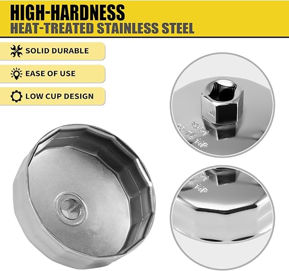 31PCS Oil Filter Wrench Set, Stainless Steel Oil Filter Cap Socket, 1/2 Drive 27mm 32mm 36mm 64mm-101mm Oil Filter Removal Tool, Compatible with VW, Ford, Honda, Toyota, Nissan, Audi, BMW, etc