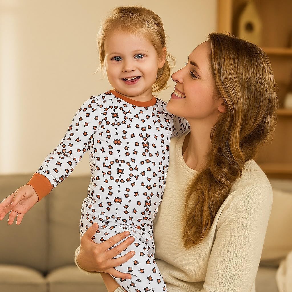 OPAWO Bamboo Pajamas Toddler Boys Girls Pajama Set 2-Piece Long Sleeve Tee and Pants Kids Fall Clothes Sleepwear Pj Set 2-8Y - Image 7