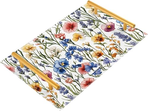 Miniatura 10 de Retro Lily of The Valley White Vanity Trays Coffee Table Tray Bathroom Counter Organizer for Bathroom Countertop Retro Lily of the Valley