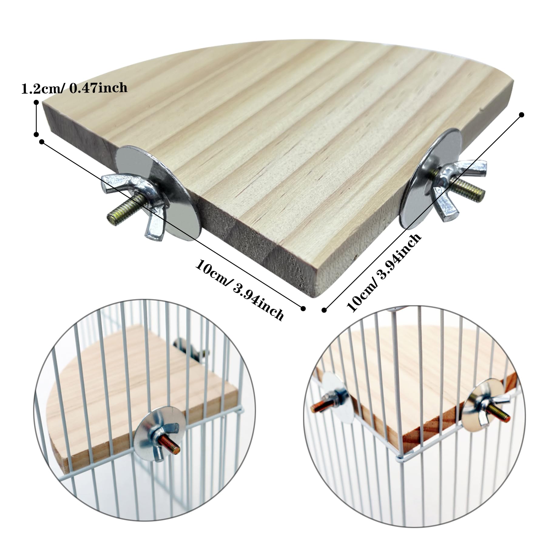 Allazone 5 PCS Natural Wood Stand Bird Perch Stand, Bird Parrot Perch Stand Set, Wooden Parrot Perch Stand Perch Platform Cage Accessories for Parrotlets Cockatiels Budgies Parakeets — view 4