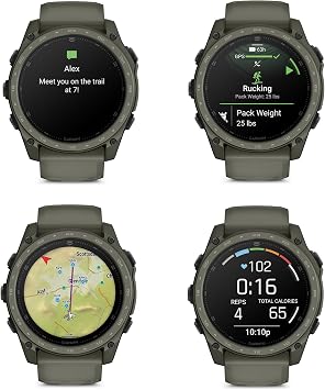 Garmin tactix 8 Tactical Smartwatch 51 mm AMOLED Touchscreen, Titanium Sapphire Cerakote Olive Drab Applied Ballistics Ultralight Multiband GPS LED Flashlight Dive Rated
