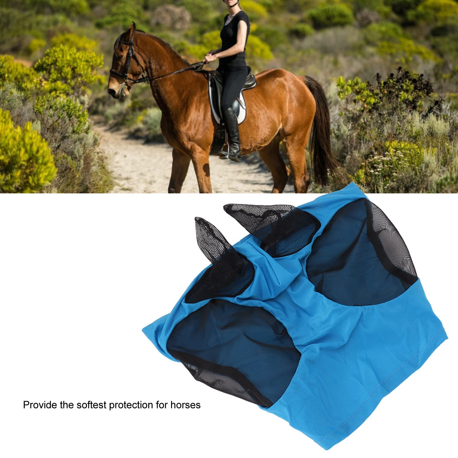 Masque anti-mouches Kerbl avec protection des oreilles et cordon nasal