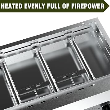 Bestfire 3 Burner Flat Top Gas Griddle - 23 Inch Outdoor Propane Griddle with 30000 BTU, Portable Flat Top Gas Grill Camping Griddle Station for Kitchen, BBQ & Camping Tailgating
