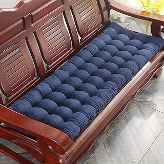 LRuilo, Cuscino per panca rettangolare, spesso e morbido, per sedia a dondolo da giardino a 2 o 3 posti, 150 x 55 cm, colore blu navy