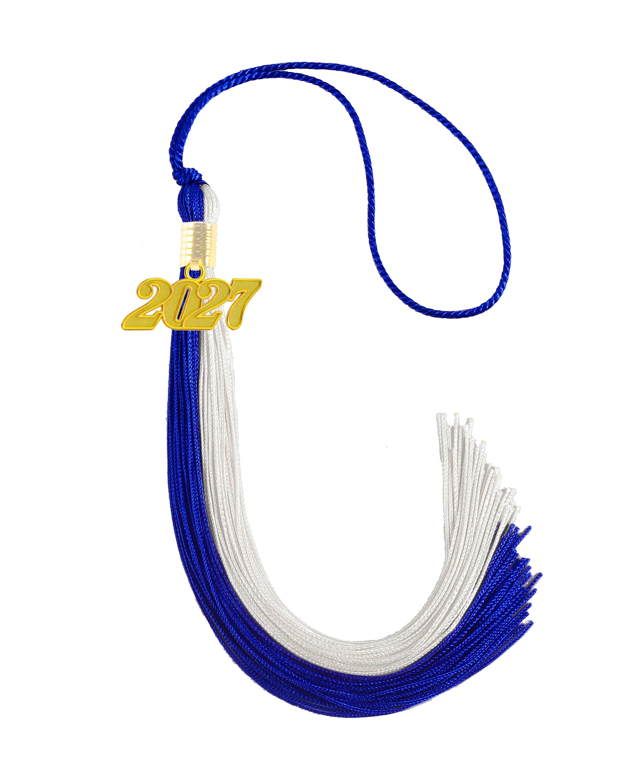 Blue and White Graduation Tassel 2027 for Grad Cap